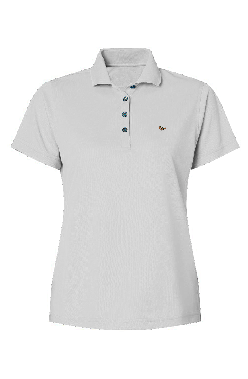 Caddy Green White Women's Saratoga Mini Mesh Polo