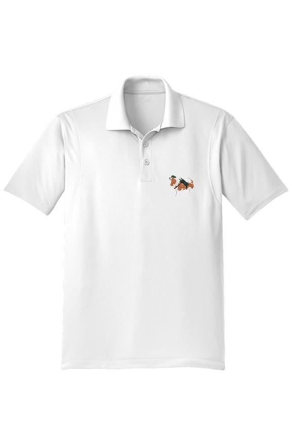 Caddy Green logo white Micropique Sport-Wick Polo