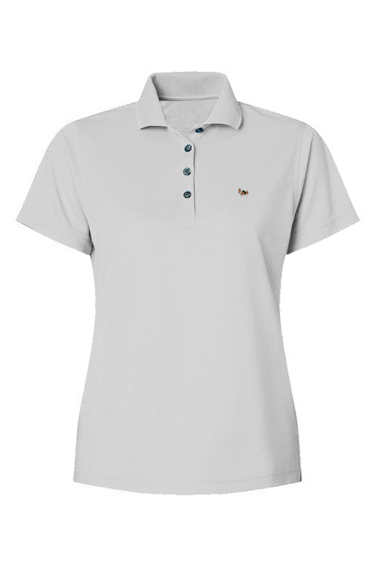 Caddy Green White Women's Saratoga Mini Mesh Polo